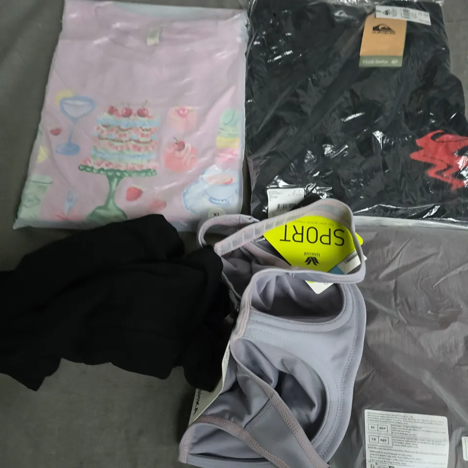 APPROXIMATELY 30 ASSORTED CLOTHING ITEMS IN VARIOUS SIZES, STYLES & COLOURS TO INCLUDE BRANDS SUCH AS QUICKSILVER, BERSHKA, WACOAL, ETC - COLLECTION ONLY