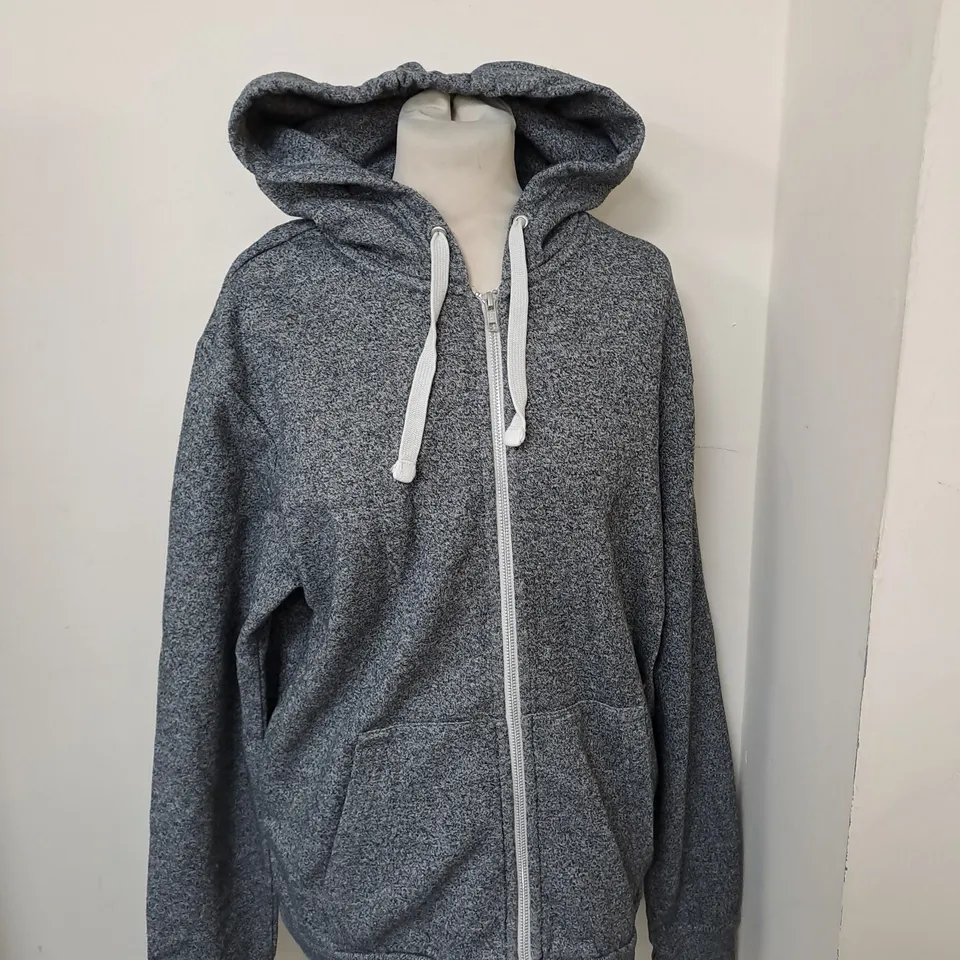 DIVIDED ZIPPED GREY HOODIE SIZE M