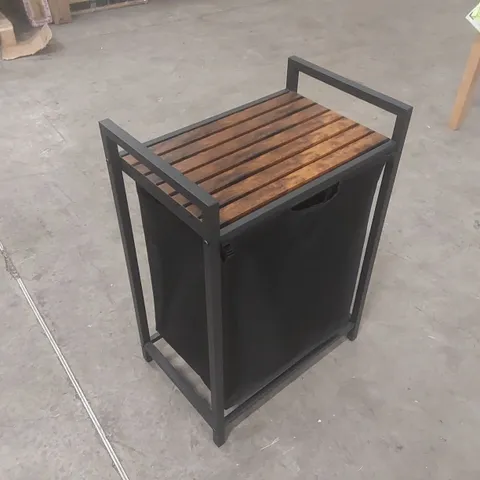 LAUNDRY BASKET, LAUNDRY HAMPER, PULL-OUT AND REMOVABLE LAUNDRY BAG, SHELF, METAL FRAME, 65L, 50 X 33 X 72 CM