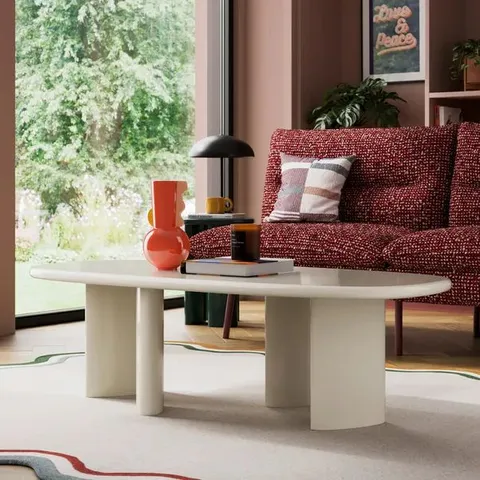 BOXED ELEMENTS ELLIS GLOSS COFFEE TABLE - MUSHROOM GREY (1 BOX)