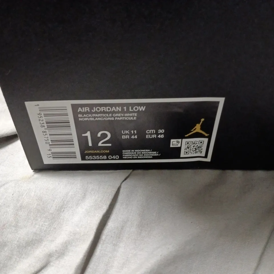 Nike Air Jordan 1 Low Sneakers – Black/Particle Grey-White, UK 11 (US 12)