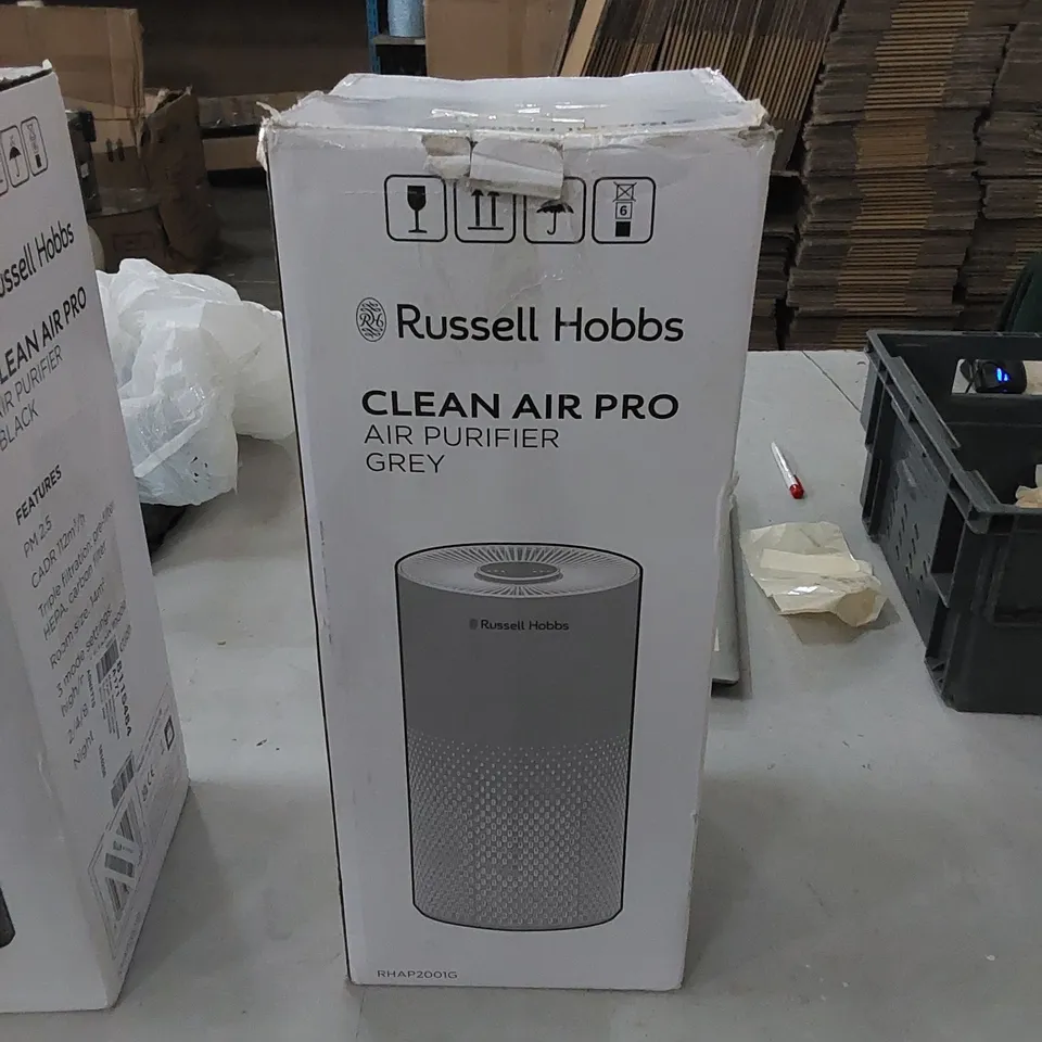 BOXED RUSSELL HOBBS CLEAN AIR PRO AIR PURIFIER - GREY