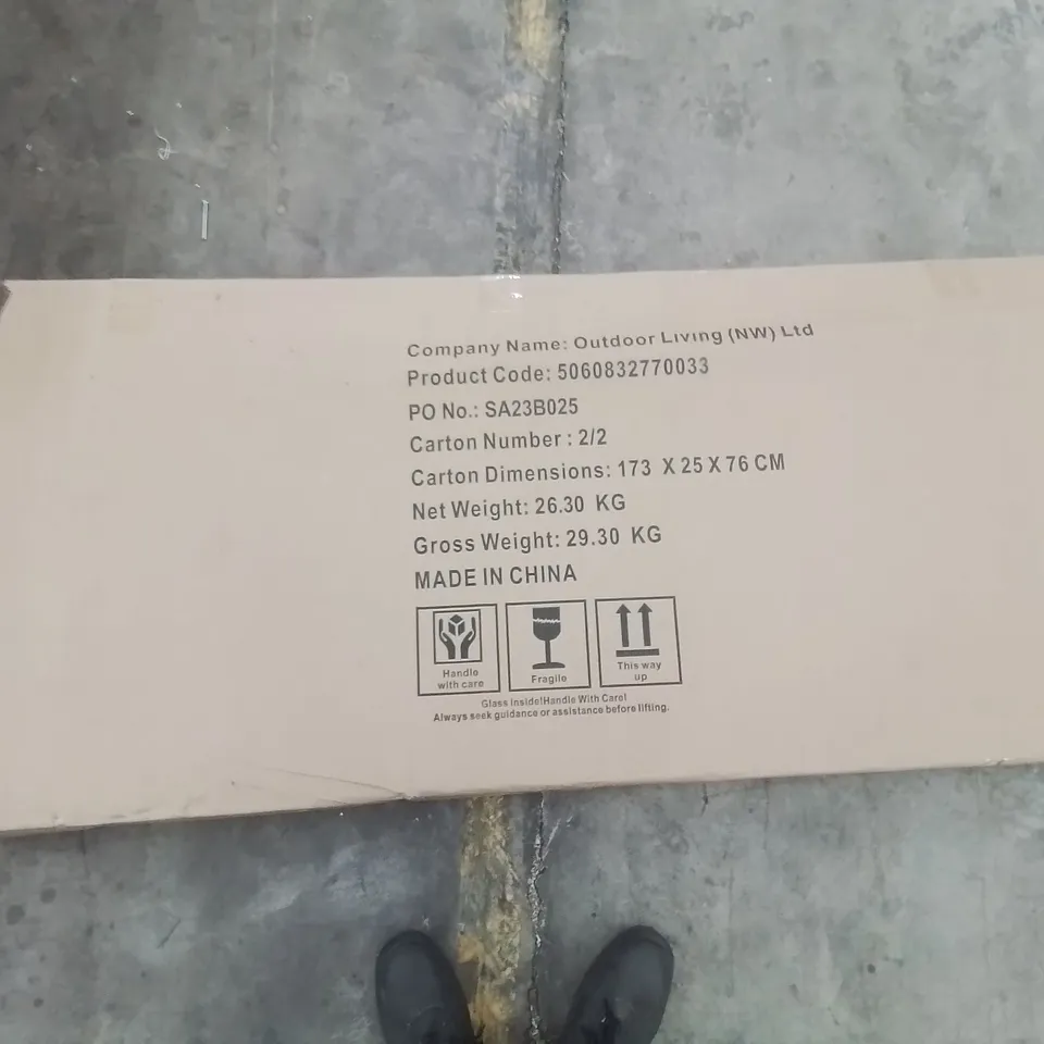 BOXED GREY RATTAN CORNER SOFA (2 BOXES)