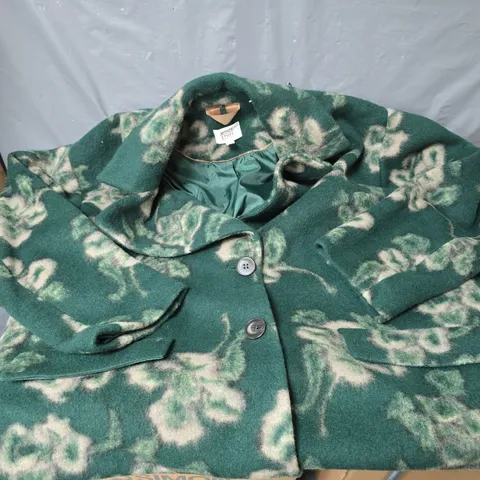 WHITE STUFF LARA FLORAL COAT - GREEN - UK 22R