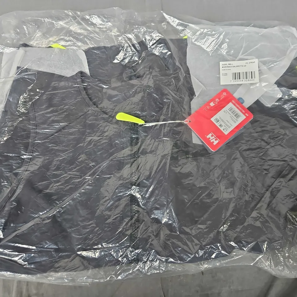BAGGED HELLY HANSEN MEN'S ÆGIR 2.0 RACE SAILING BIB IN BLACK - LARGE