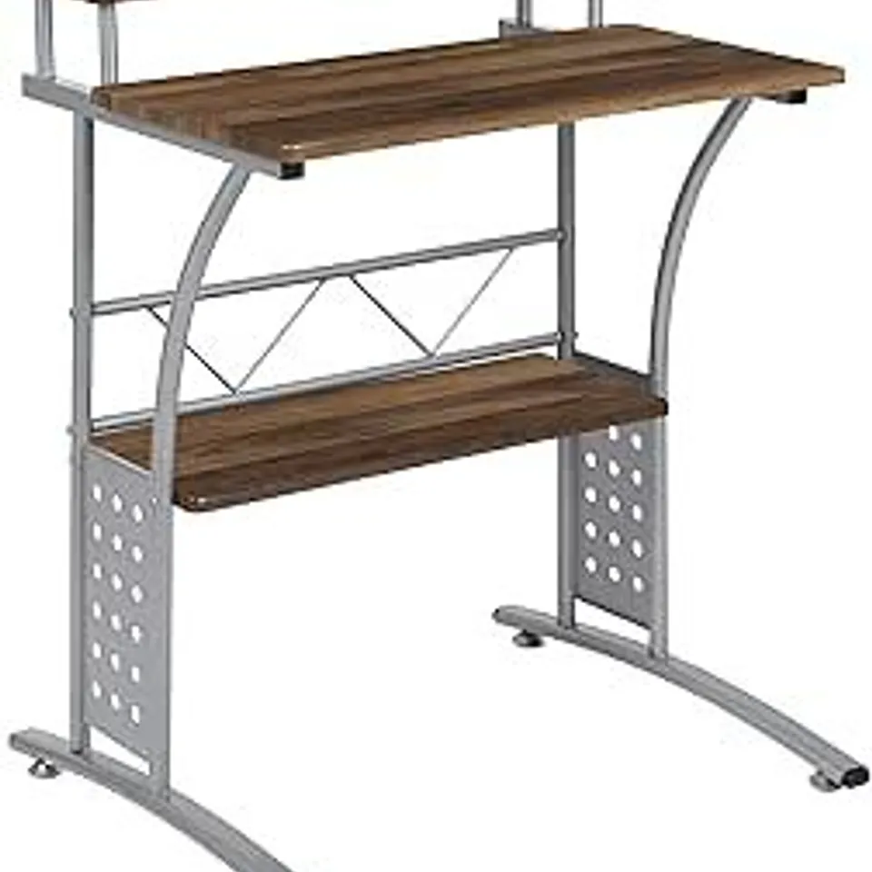 BOXED FLASH CLIFTON COMPUTER DESK, TOP/LOWER STORAGE, WALNUT - NAN-CLIFTON-RU (1 BOX)