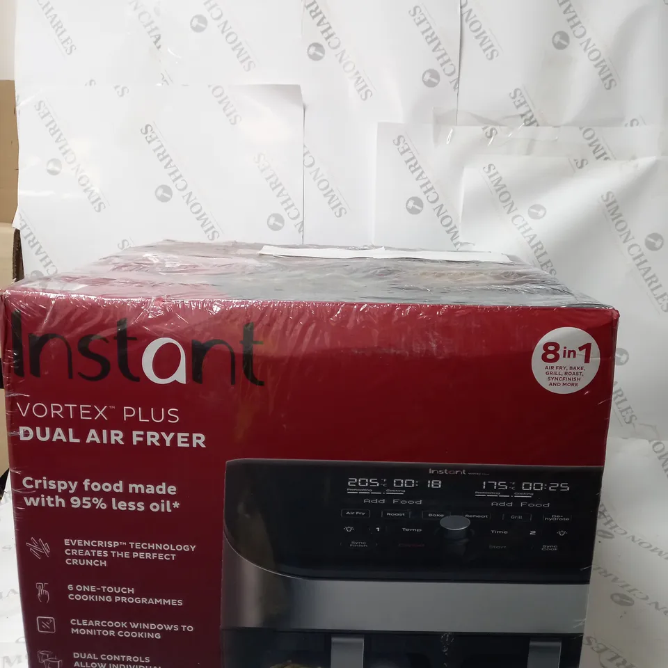 BOXED SEALED INSTANT VORTEX PLUS DAUL AIR FRYER 8 IN 1 