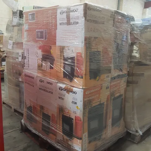 PALLET CONTAINING A VERY LARGE QUANTITY OF ASSORTED ELECTRIC ITEMS INCLUDING: DAEWOO 4100W GAS HEATERS