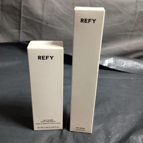 LOT OF 2 OF REFY MAKE UP PRODUCTS TO INCLUDE A DUO BRUSH AND FACE PRIMER