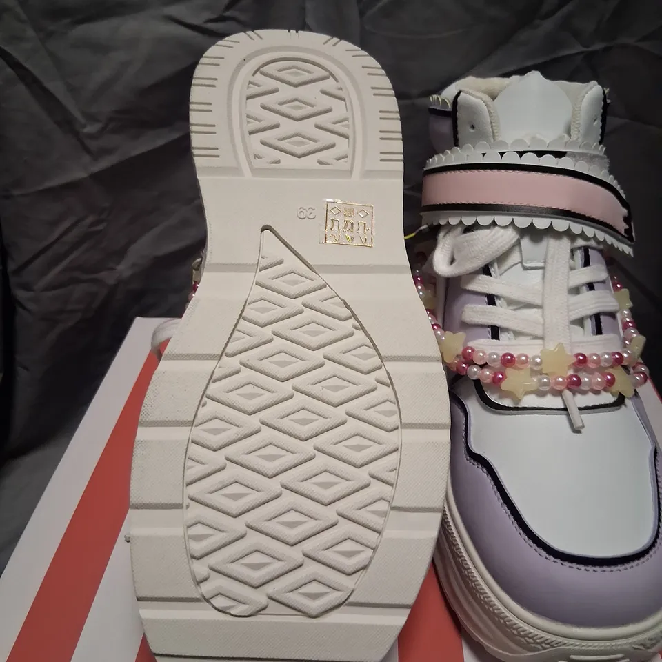 BRAND NEW BOXED KETNIPZ X KOI UR A STAR HIGH TOP TRAINERS PURPLE SIZE 8