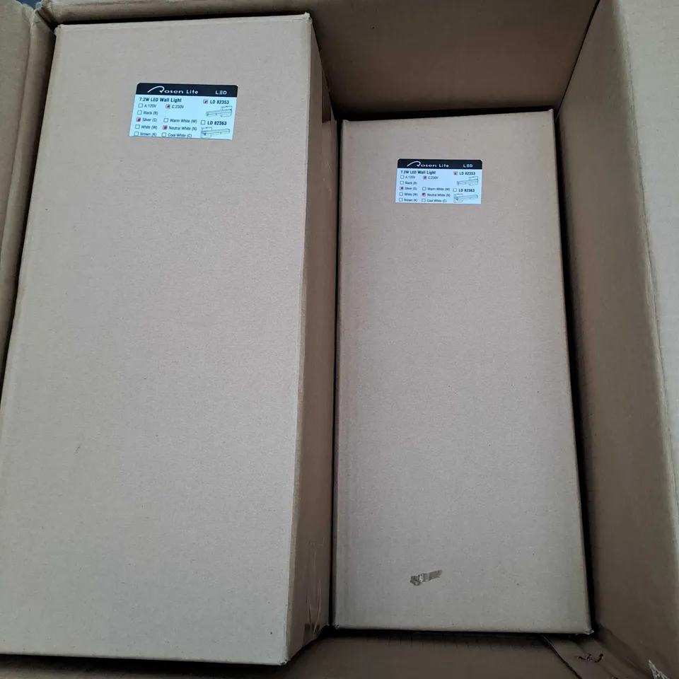 ROSEN LITE BOX OF 4 7.2W LED WALL LIGHTS IN SILVER/NEUTRAL WHITE