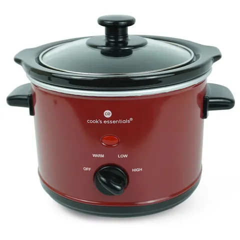 BOXED COOK'S ESSENTIALS 1.5L SLOW COOKER - MERLOT
