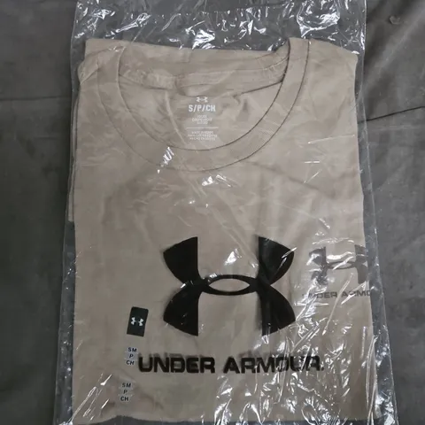 UNDER ARMOUR T-SHIRT – BEIGE, SIZE S 