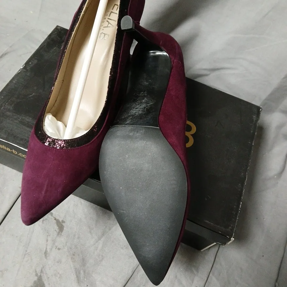 ELIA.B LONDON DIANA PURPLE SUEDE HIGH HEEL PUMPS – UK 6 (EU 39)