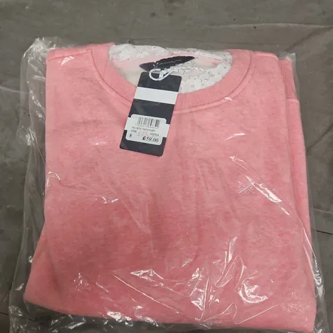 BAGGED CREW CLOTHING COMPANY PIE CRUST SWEATSHIRT IN PINK - SIZE 8