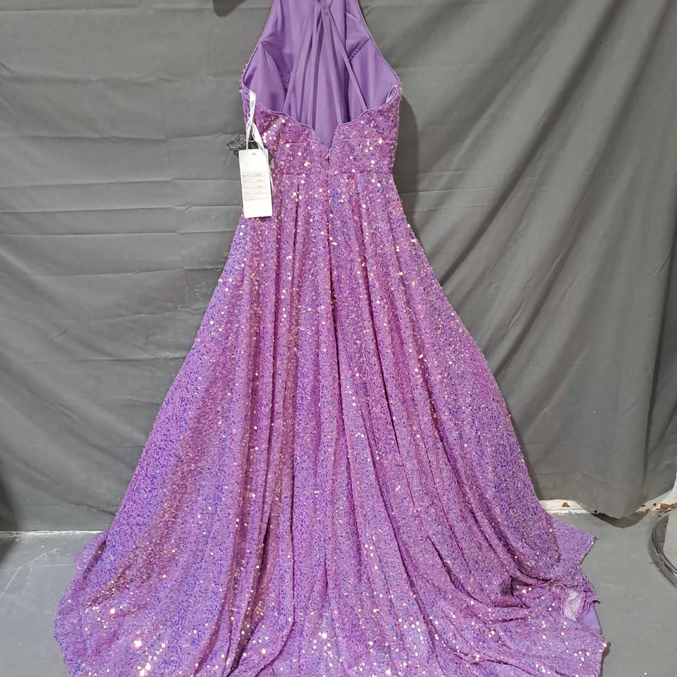 TIFFANY DESIGNS SEQUINED PROM DRESS LILAC SIZE 6