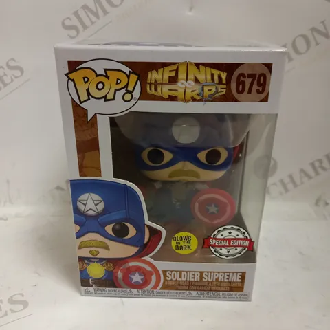 BOXED POP MARVEL INFINITY WARPS 679 DOLDIER SUPREME BOBBLE HEAD
