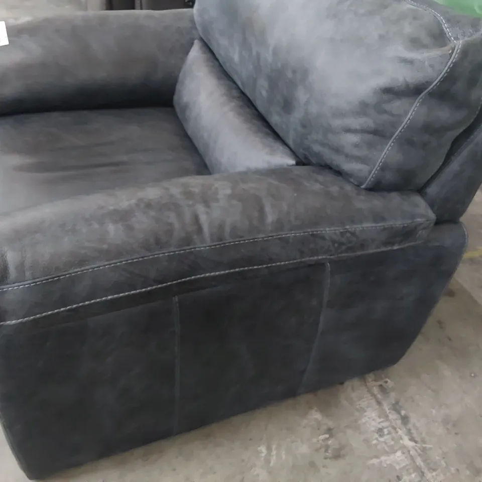 DESIGNER SOFOLOGY SANTINO DARK GREY LEATHER ARMCHAIR