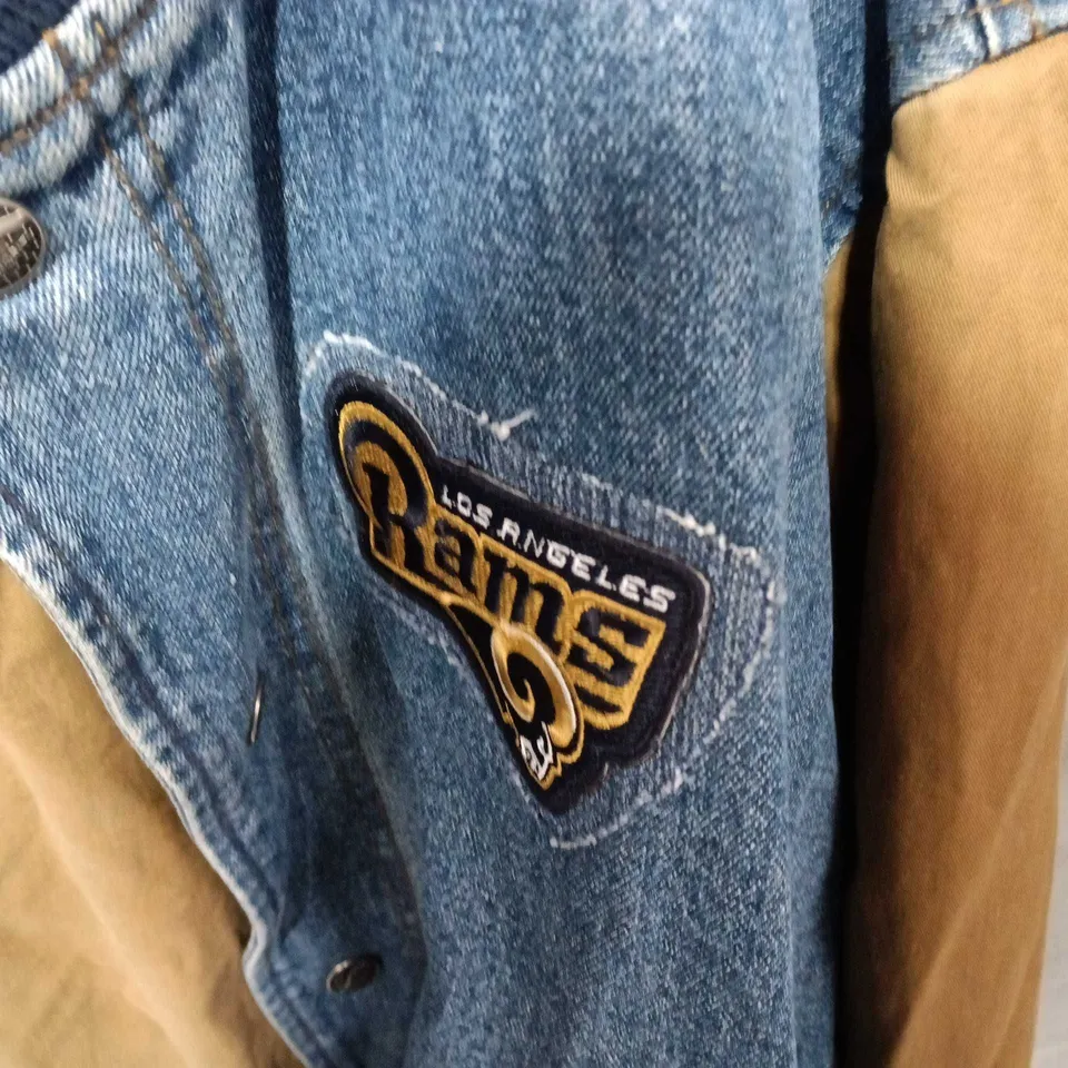 PORT AUTHORITY LOS ANGELES RAMS DENIM VARSITY JACKET – XL