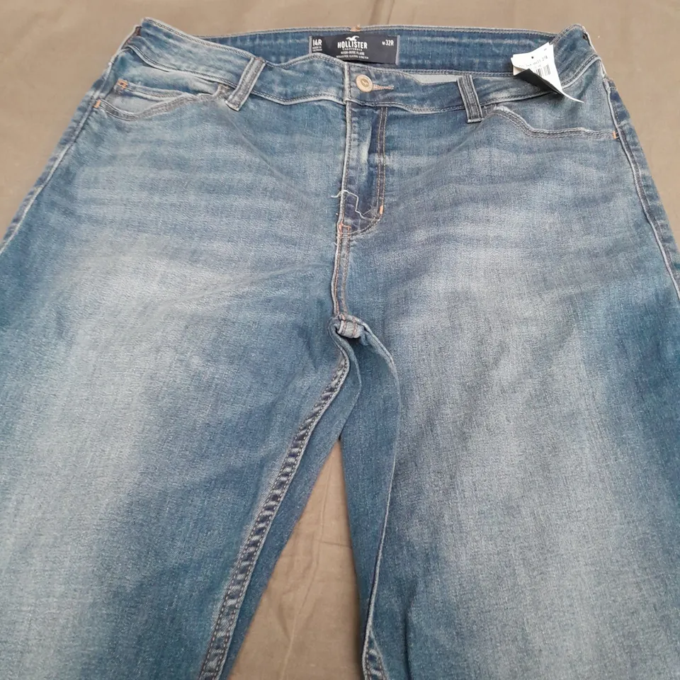 HOLLISTER HIGH RISE FLARE DENIM JEANS - 14R