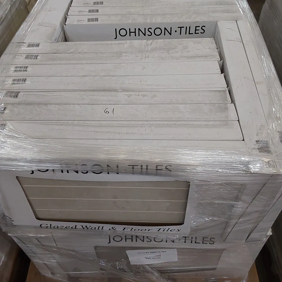 PALLET CONTAINING 40 CARTONS OF JOHNSONS CTD YORK STONE TILES - 5 PER PACK / 597X297X11MM