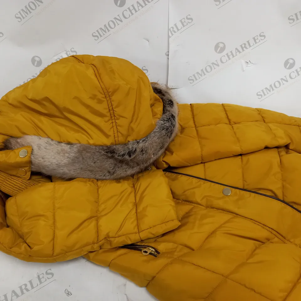 JOULES LONG PADDED COAT IN YELLOW - 10