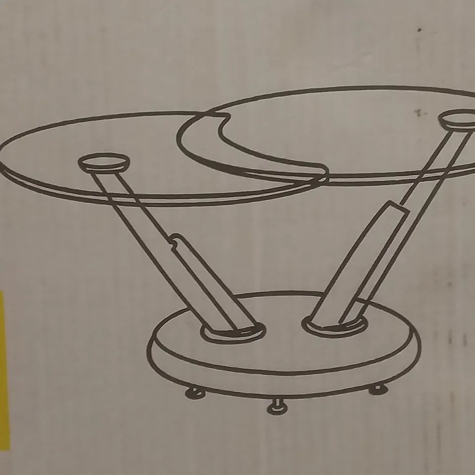 BOXED DESIGNER TOKYO CLEAR GLASS TOP COFFEE TABLE IN WHITE - 70-120 X 70 X 45 CM ( 2 boxes )