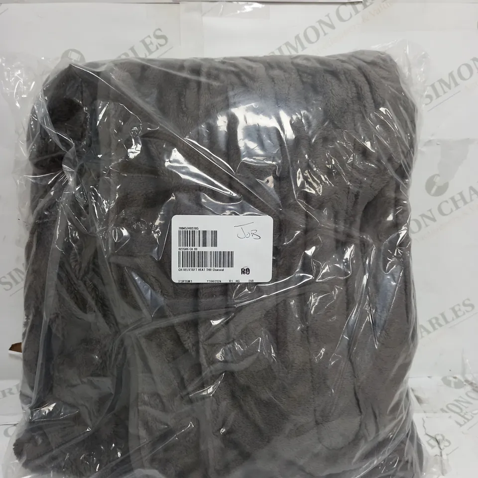 COZEE HOME VELVETSOFT HEATED THROW IN GREY