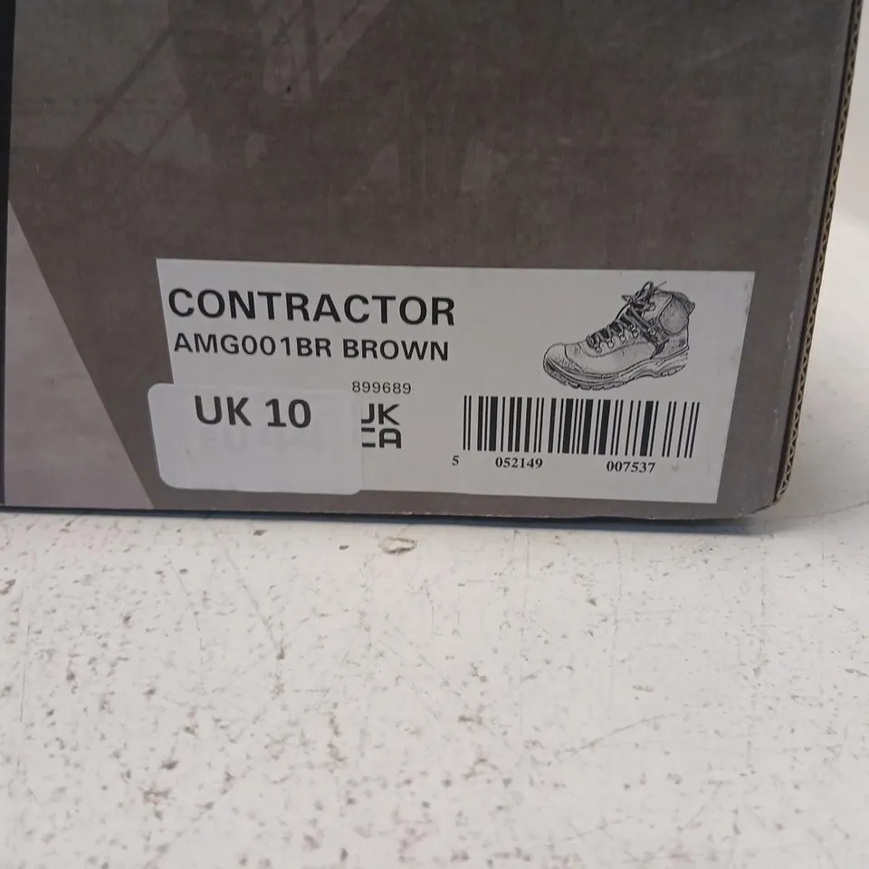 GRISPORT CONTRACTOR SAFETY BOOTS – BROWN, UK 10 (MEN'S) – BOXED