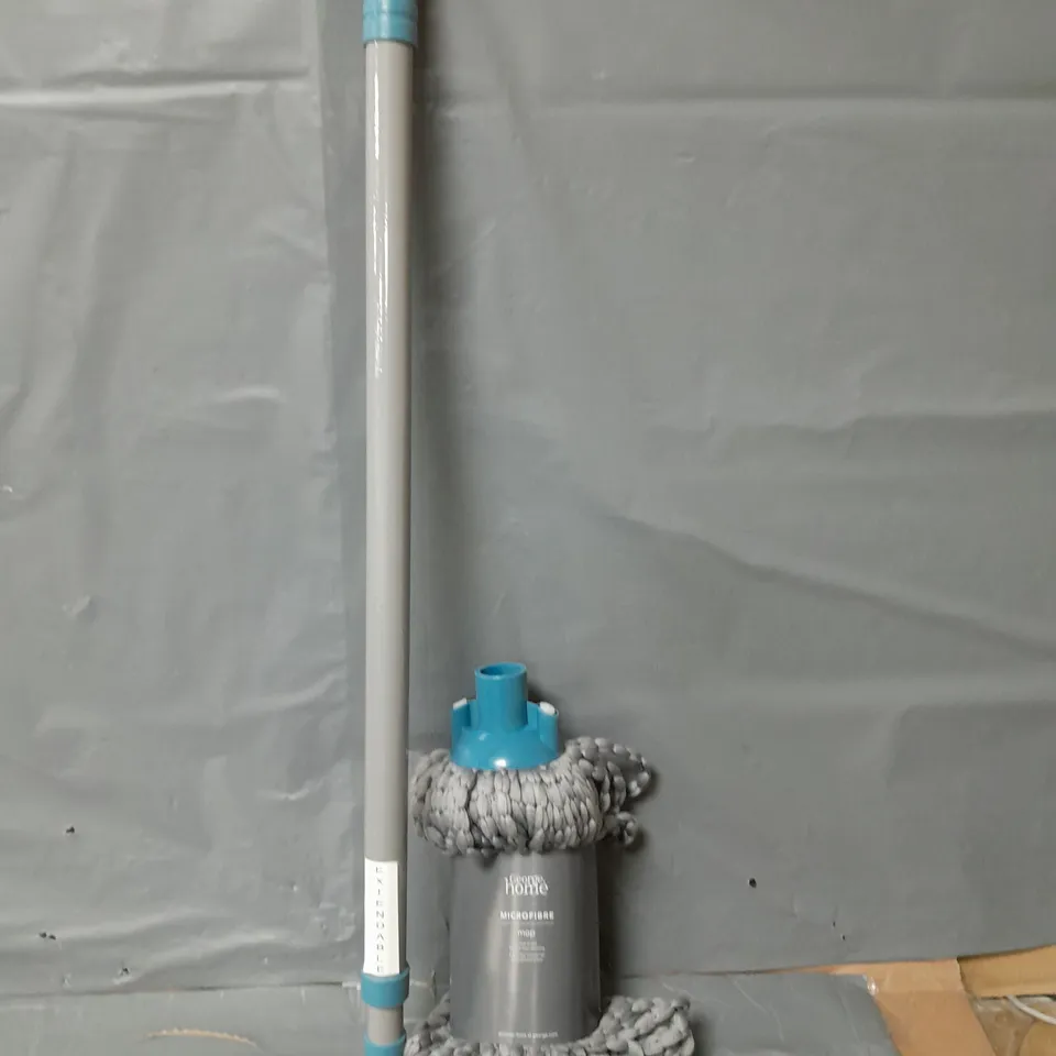 LOT OF 4 GEORGE HOME EXTENDABLE MICROFIBRE MOPS - GREY
