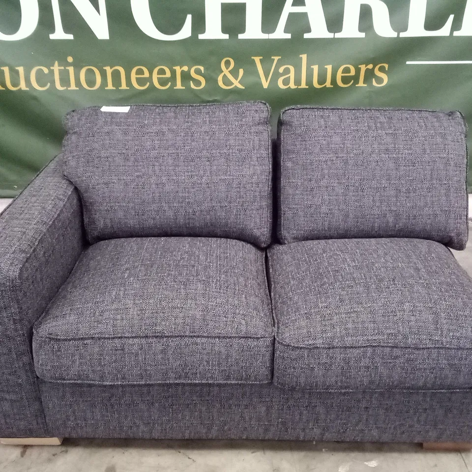 QUALITY DESIGNER CELESTE LHF SINGLE ARM 2 SEATER UNIT WITH STANDARD SOFA BED DARK - FEET BARLEY GRAPHITE SCATTERS GRAPHITE BARLEY SILVER