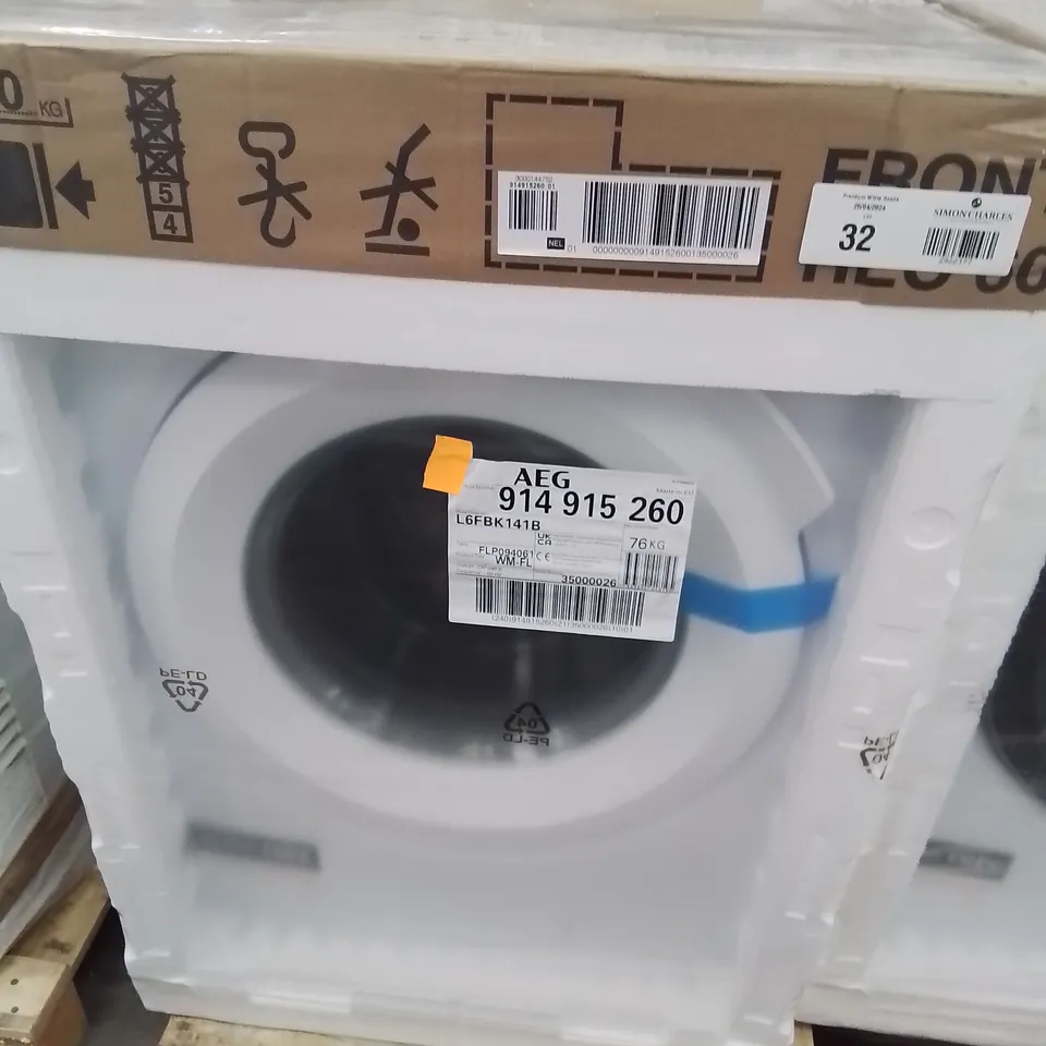 AEG L6FBK141B WHITE, 10KG 1400 SPIN A+++ WASHING MACHINE RRP £500