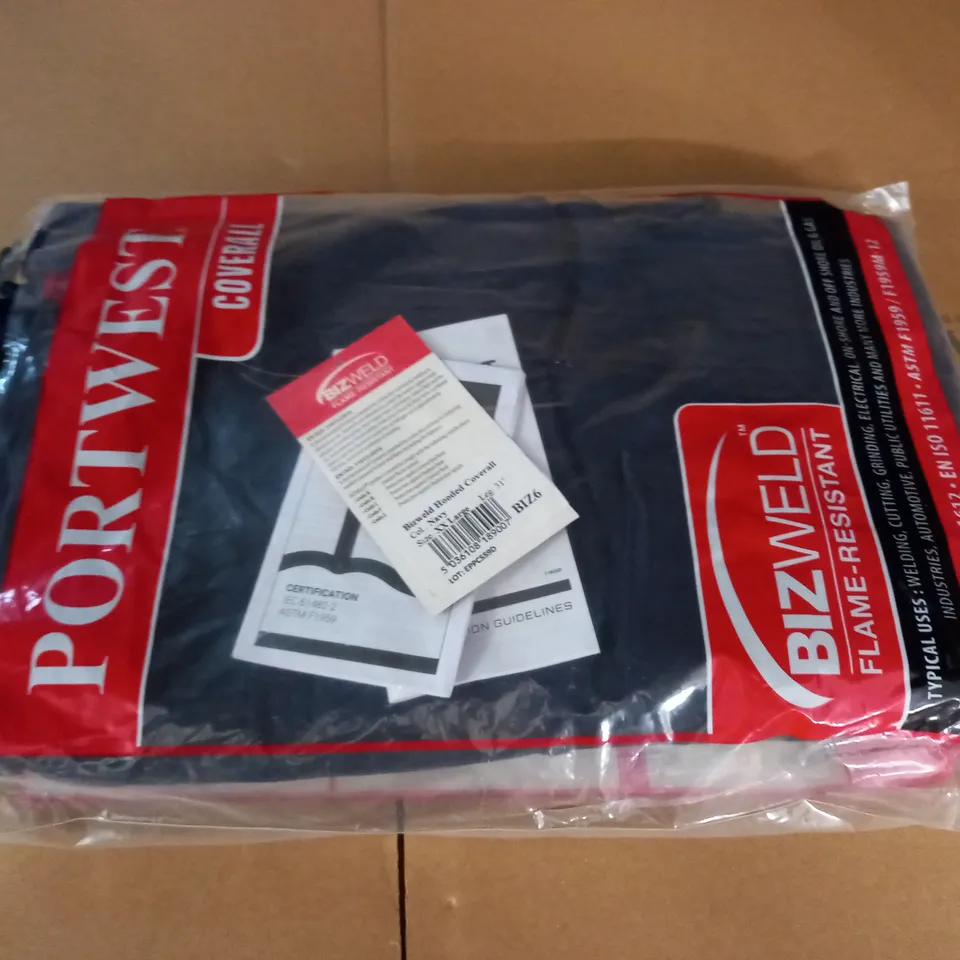 PORTWEST BIZWELD HOODED COVERALL IN NAVY - XXL 31"
