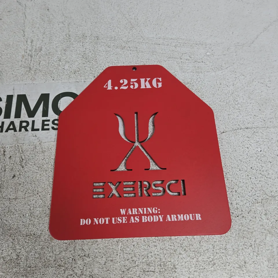 EXERSCI 4.25KG WEIGHT TAG – RED WARNING LABEL (DO NOT USE AS BODY ARMOUR)