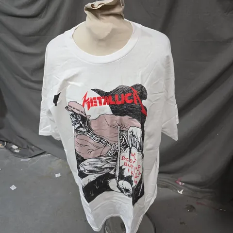 METALLICA WHITE T‑SHIRT, GILDAN HEAVY COTTON, XL