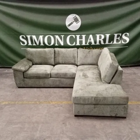 SALERNO STANDARD BACK RIGHT HAND FABRIC CORNER CHAISE SOFA β OLIVE GREEN