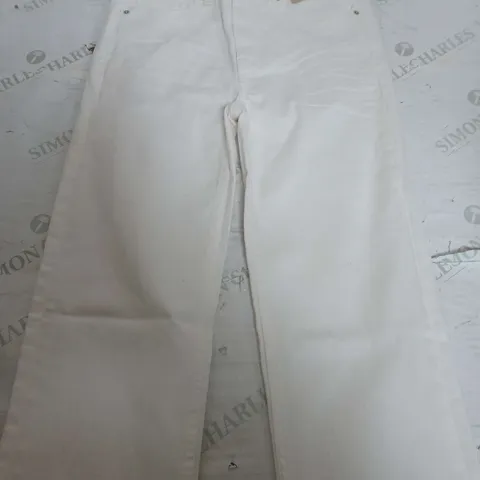 M&S THE SIENNA STRAIGHT LEG WHITE TROUSERS - SIZE 8