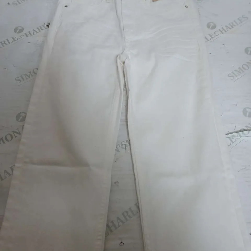 M&S THE SIENNA STRAIGHT LEG WHITE TROUSERS - SIZE 8