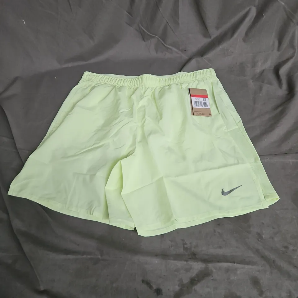 NIKE MENS RUNNING SHORTS IN NEON YELLOW SIZE L