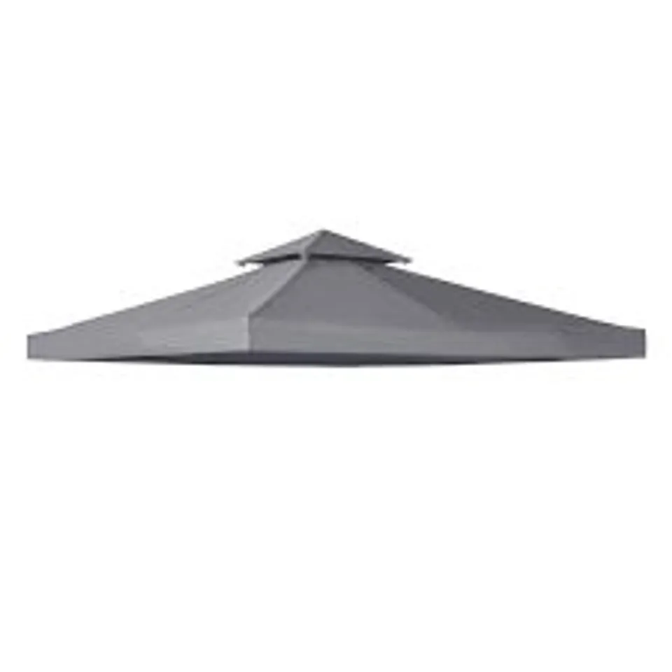 BOXED OUTSUNNY 2 TIER GAZEBO REPLACEMENT CANOPY 3000 X 3000MM - DARK GREY 