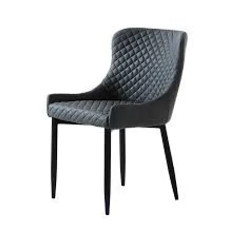 BOXED SET OF 2 OHIO MODERN DINING CHAIRS WITH METAL LEGS - GREY (1 BOX)