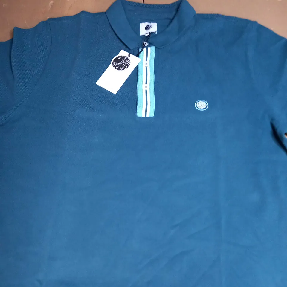 PRETTY GREEN RIBERA PLACKET STRIPE POLO SHIRT SIZE XL