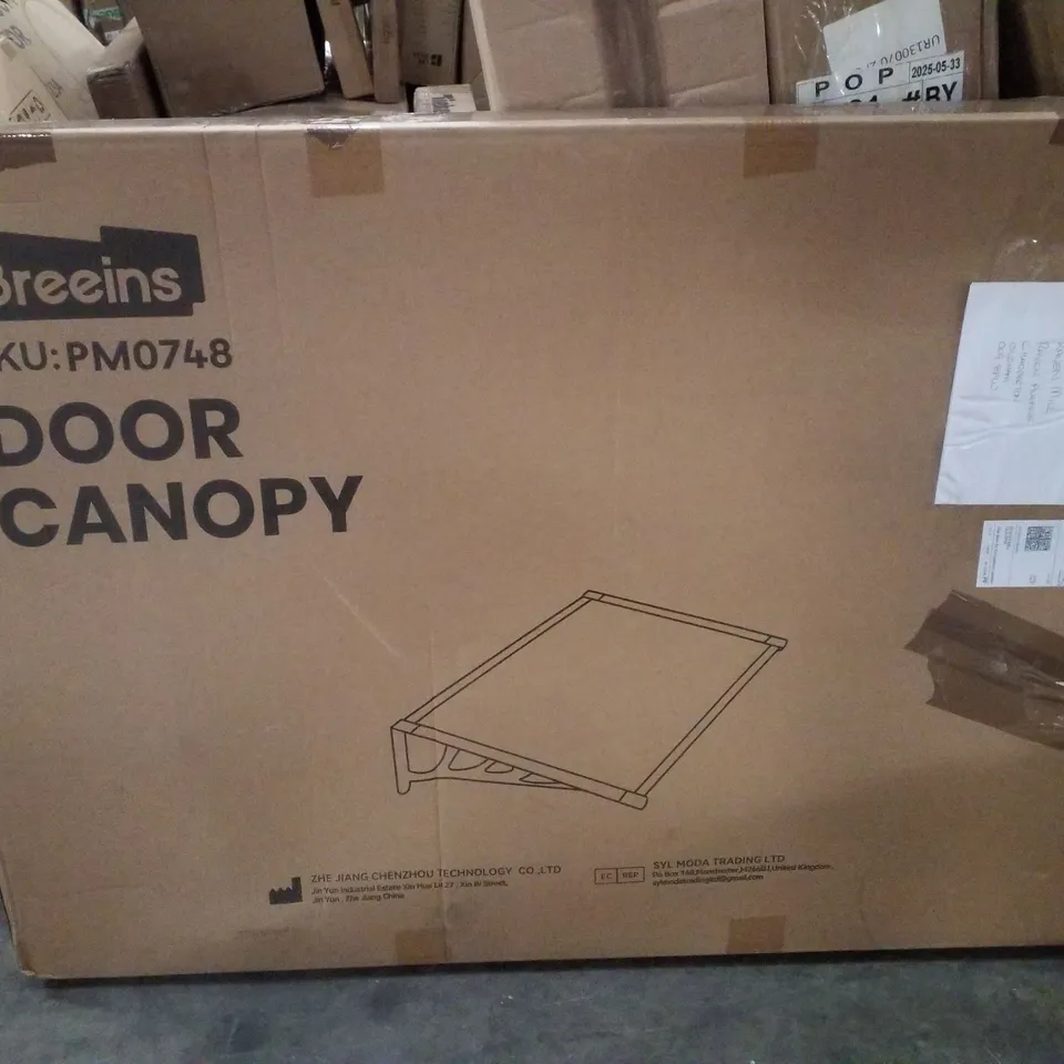 BOXED BREEINS DOOR CANOPY - BLACK+CLEAR