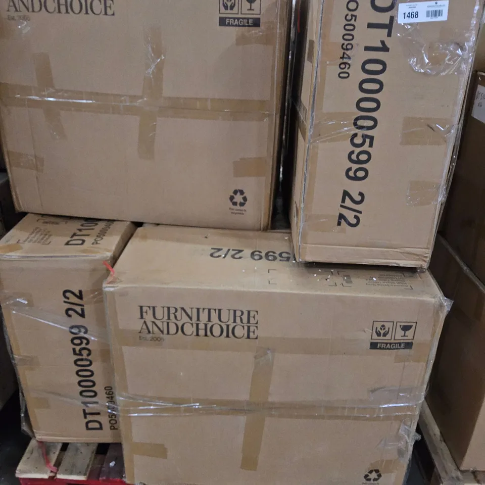PALLET OF APPROXIMATELY 7 DT599 KOMORO STONE GREY HIGH GLOSS 160cm DINING TABLE ( BOX 2 OF 2 ONLY)