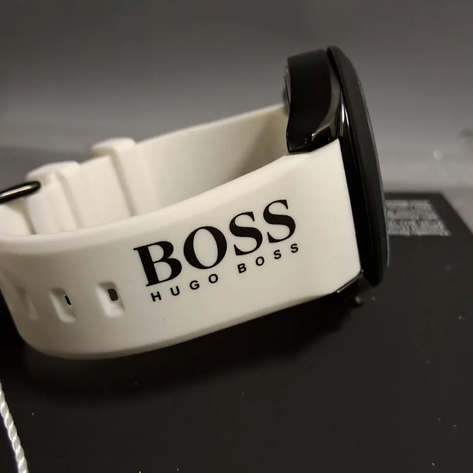 HUGO BOSS ALL STAINLESS STEEL BLACK DIAL GENTS WATCH 