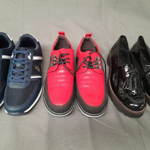 BOX OF APPROXIMATELY 8 ASSORTED PAIRS OF SHOES AND FOOTWEAR ITEMS IN VARIOUS STYLES AND SIZES TO INCLUDE LUKE1977, ASOS, ETC