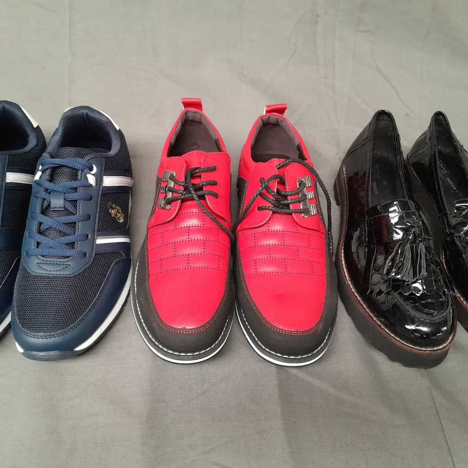 BOX OF APPROXIMATELY 8 ASSORTED PAIRS OF SHOES AND FOOTWEAR ITEMS IN VARIOUS STYLES AND SIZES TO INCLUDE LUKE1977, ASOS, ETC