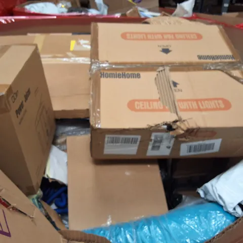 PALLET OF ASSORTED HOUSEHOLD GOODS AND ITEMS TO INCLUDE;CEILING LIGHT WITH FAN,POWER JUICER,HOSE