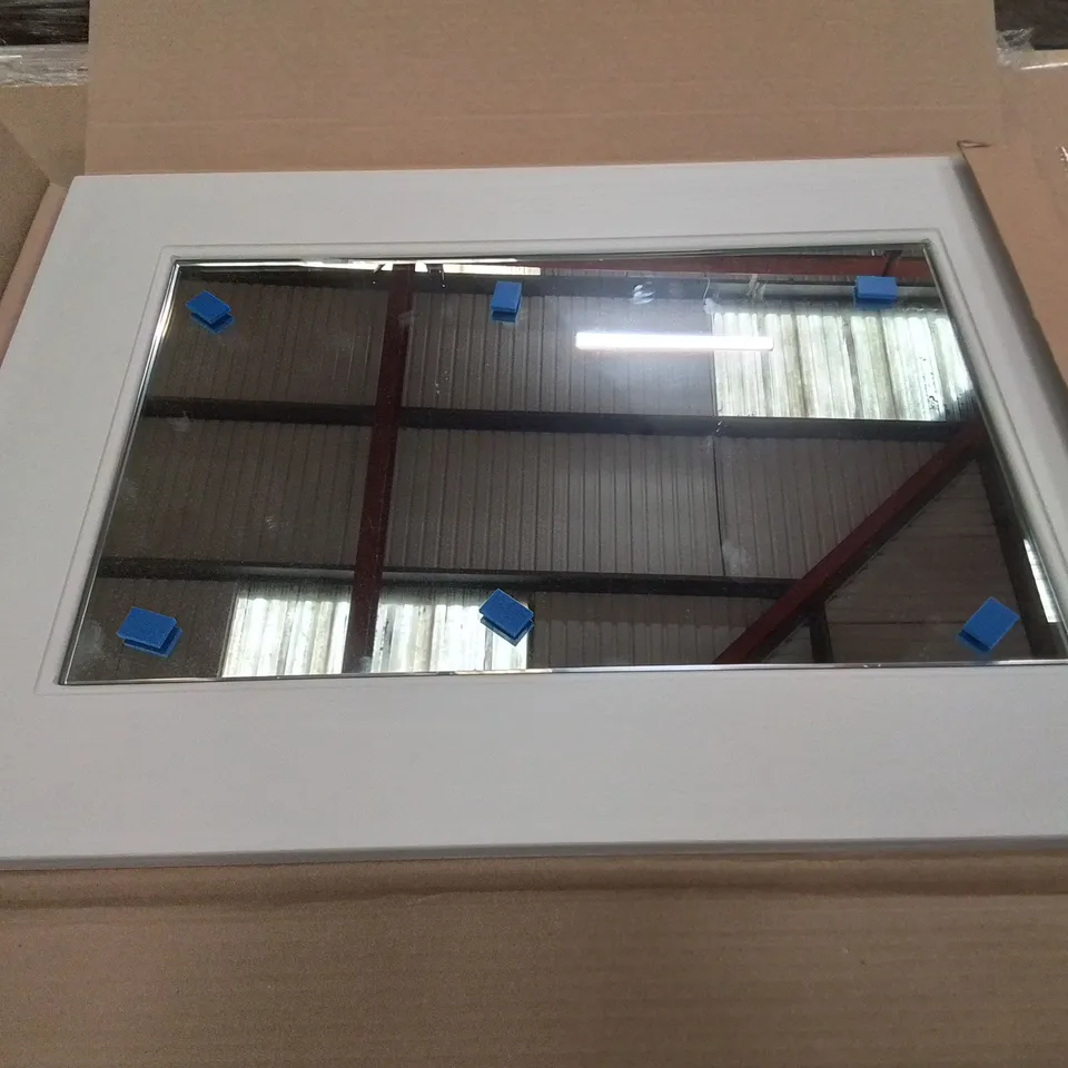 BOXED AS NEW CALYPSO CHELWORTH FRAMED MIRROR IN CONTOUR GREY - 500X700X18MM