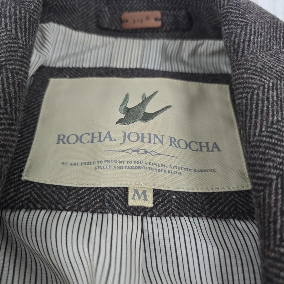 JOHN ROCHA MEN'S TWEED DOUBLE-BREASTED BLAZER – SIZE M
